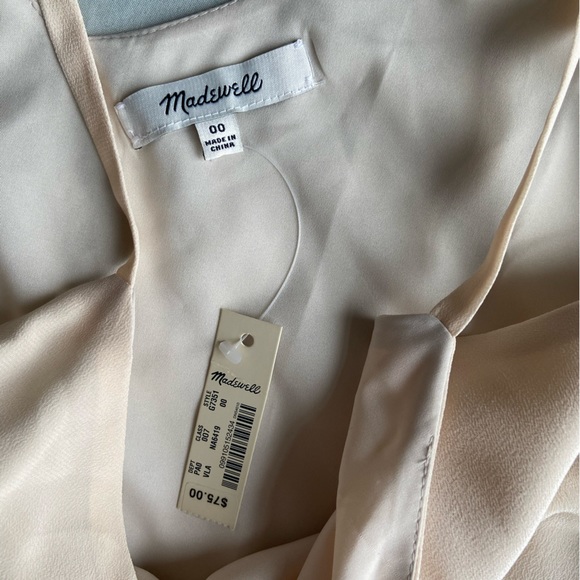 NWT Madewell Silk Button Down Camisole Tank Top Lined Sz 00 - Picture 3 of 4